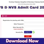 KVS & NVS Admit Card 2025: Tier I Exam Date, Shift Timings & Download Link