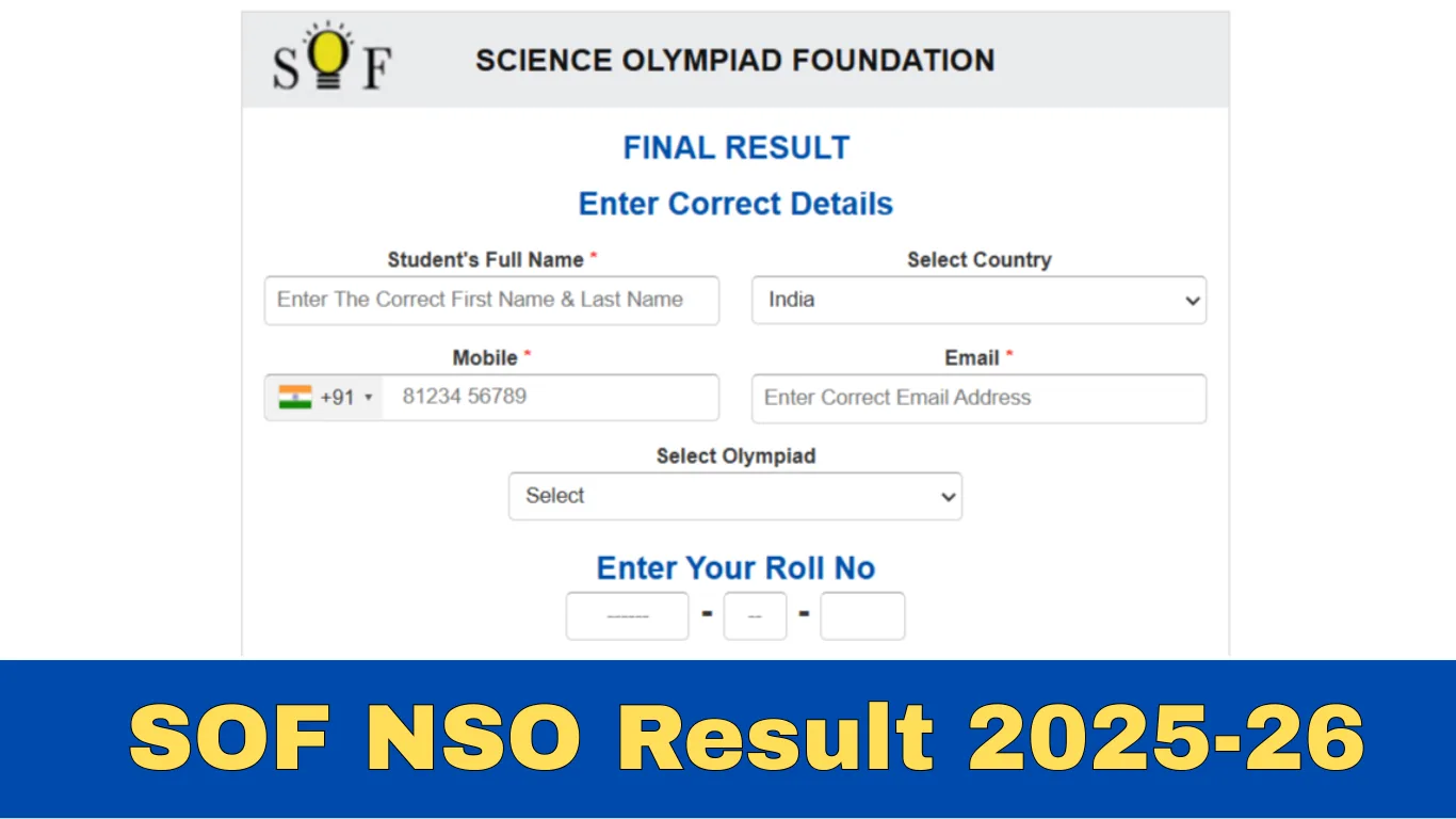 SOF NSO Result 2025-26: Download Level 1 Scorecard PDF at sofworld.org